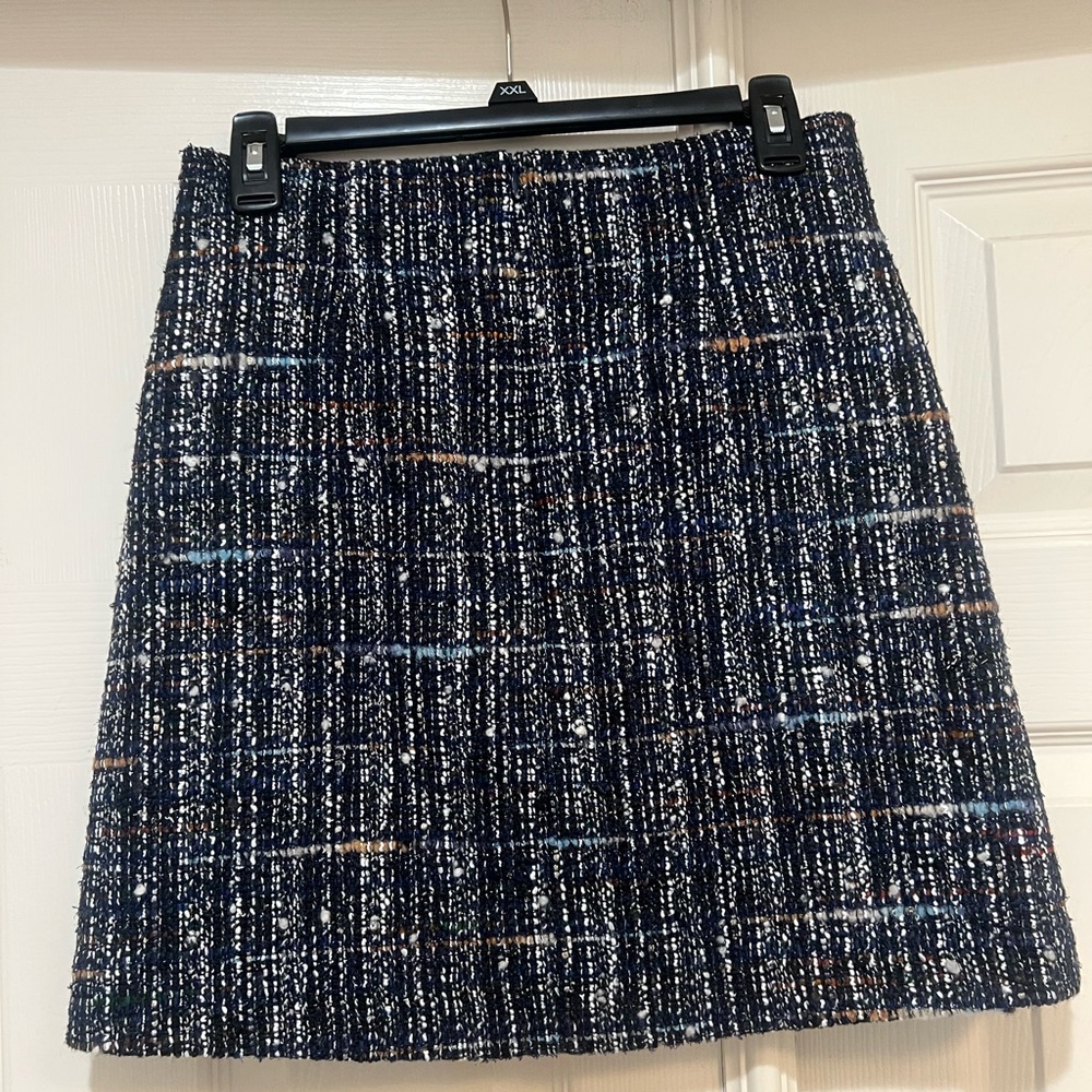 SANDRO Paris Marietha Navy Blue Tweed Mini SKIRT Preppy Old Money Academia SZ‎ 2 - Picture 12 of 12